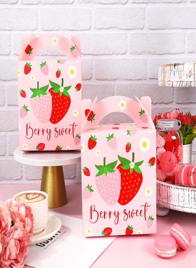 FYSUIMU 24Pcs Strawberry Birthday Party Favor Sweet Berry Treat Box 6.1 x 3.9 x 6.3in Summer Strawberry Cute Fruit Candy Goodie Gift Box for Sweet One Birthday Baby Shower Party Supplies - Image 5